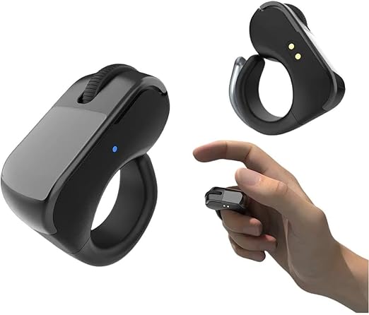 Smartlifestyle365™2501M-2025 New Wireless Finger Ring Mouse – 3-in-1 Bluetooth & 2.4G Mini Optical Mouse with Touchpad, Remote Scroller & Page Turner for TikTok/YouTube/Instagram Reels, Kindle App, iPhone/Android/PC