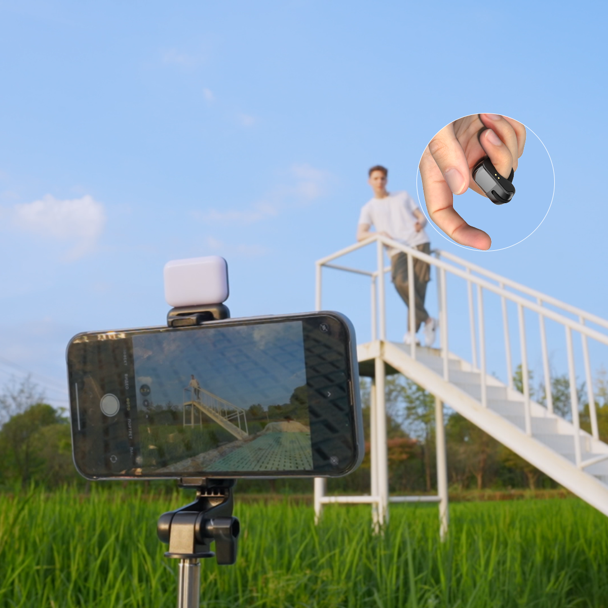 Smartlifestyle365™2501M-2025 New Wireless Finger Ring Mouse – 3-in-1 Bluetooth & 2.4G Mini Optical Mouse with Touchpad, Remote Scroller & Page Turner for TikTok/YouTube/Instagram Reels, Kindle App, iPhone/Android/PC