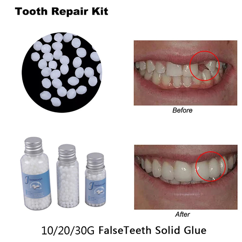 10/20/30g Teeth And Gaps FalseTeeth Solid Glue Adhesive Vampire Teeth Fangs Dentures Props Halloween Temporary Tooth Repair Kit