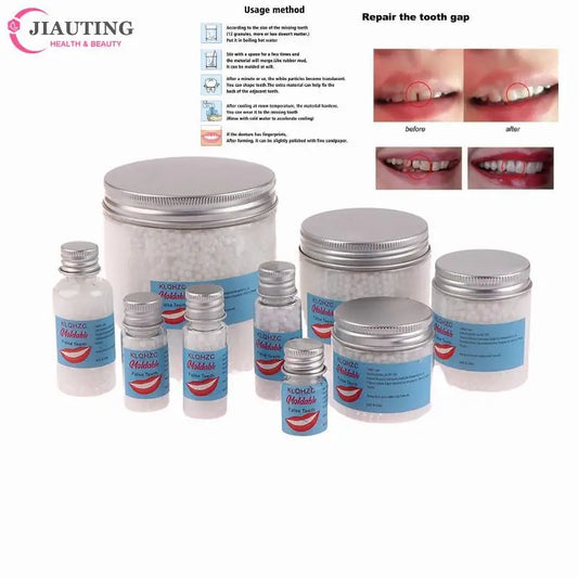 Resin Dentures Temporary Repair Teeth Pellets Plastic Teeth Pellets Halloween Makeup Teeth Cosmetic Dentistry Tools Dental Gaps