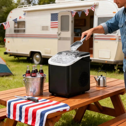 Cheapest  Bullet Ice Making Machine Black High Capacity Home Ice Maker Machine For Home  Kitchen Office Bar Champing