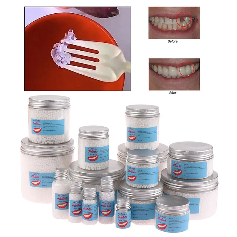 Resin Dentures Temporary Repair Teeth Pellets Plastic Teeth Pellets Halloween Makeup Teeth Cosmetic Dentistry Tools Dental Gaps