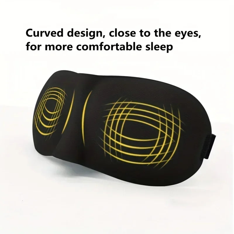 3D Soft Blackout Eye Mask for Sleeping, Comfortable Padded Eye Shade Cover, Travel Relax Aid for Men and Women